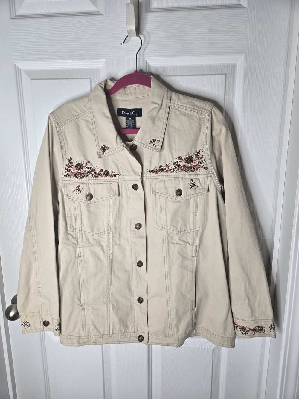 Cream Embroidered Women's Jacket